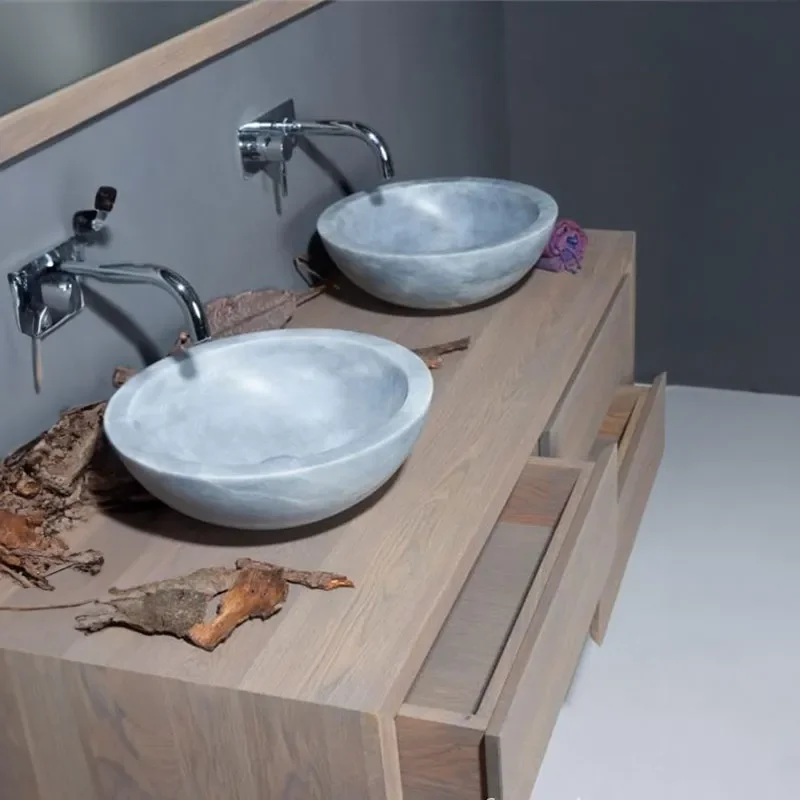 Forzalaqua Roma Natural Stone Basin Cloudy Marble