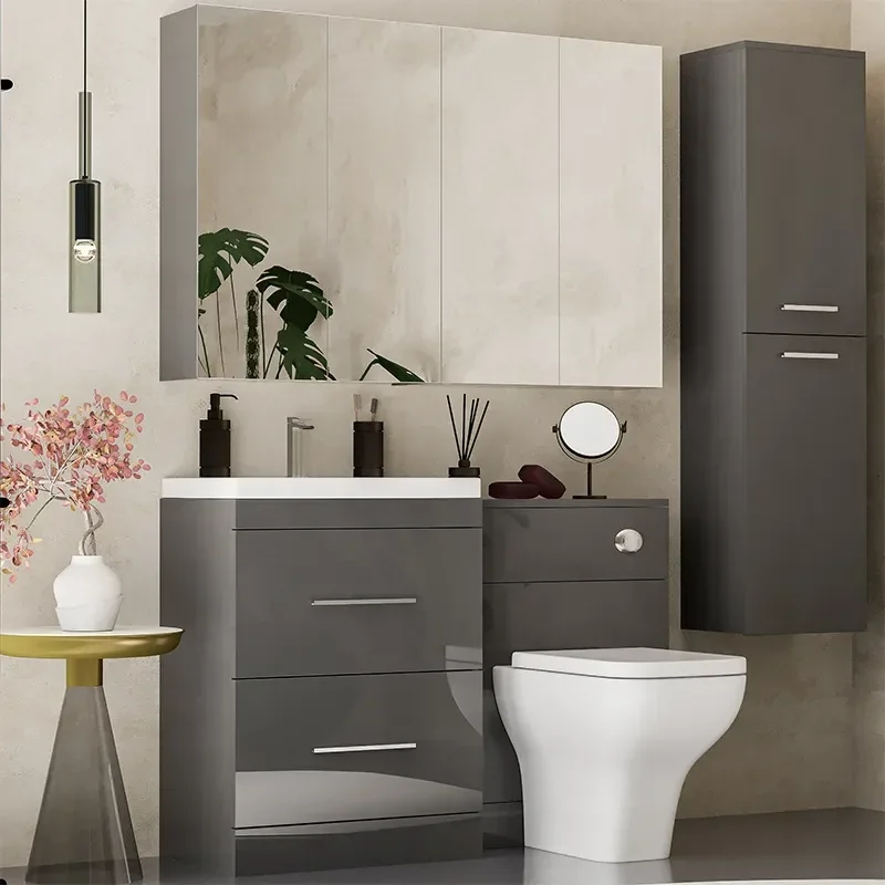 Patello Bathroom Furniture Suite with 2 Mirror cabinets