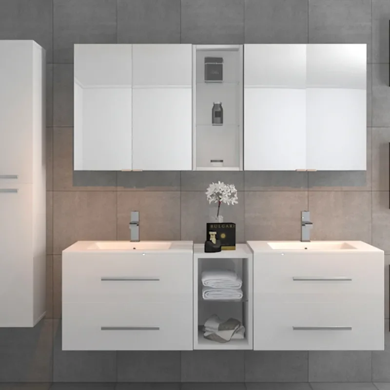 Sonix Double Vanity Bathroom Suite White