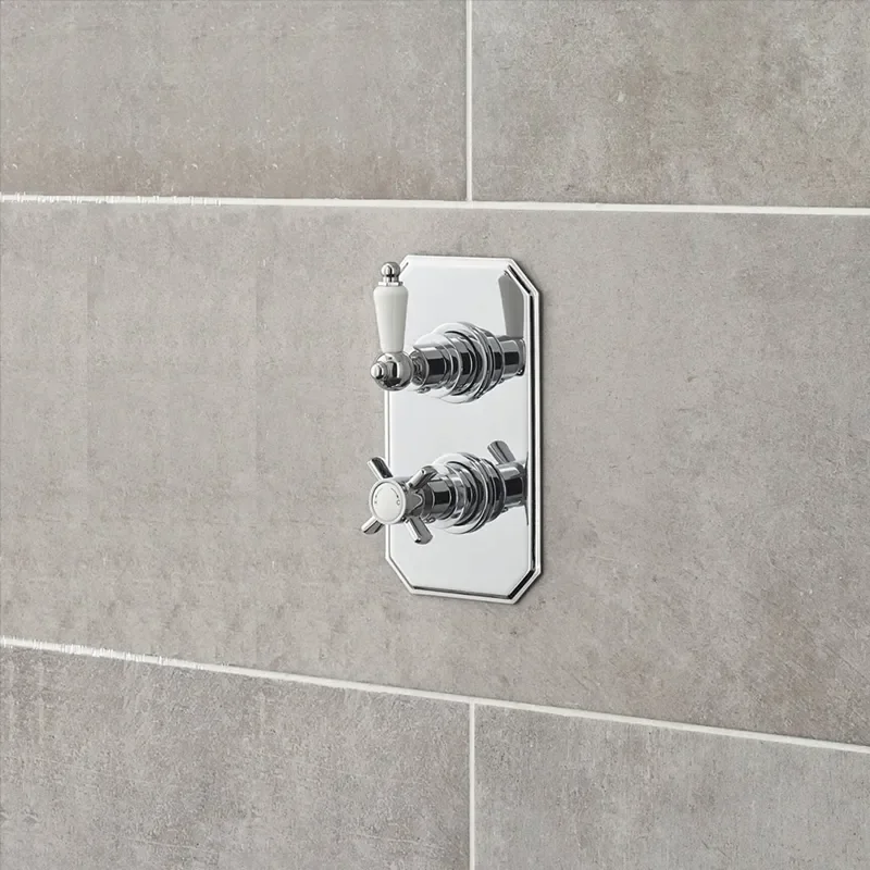 Chrome Edwardian Thermo Twin Concealed Valve