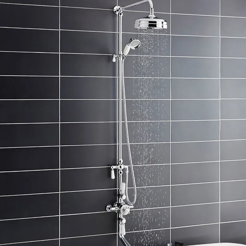 Chrome Topaz Triple Exposed Valve, Riser Kit and Spout