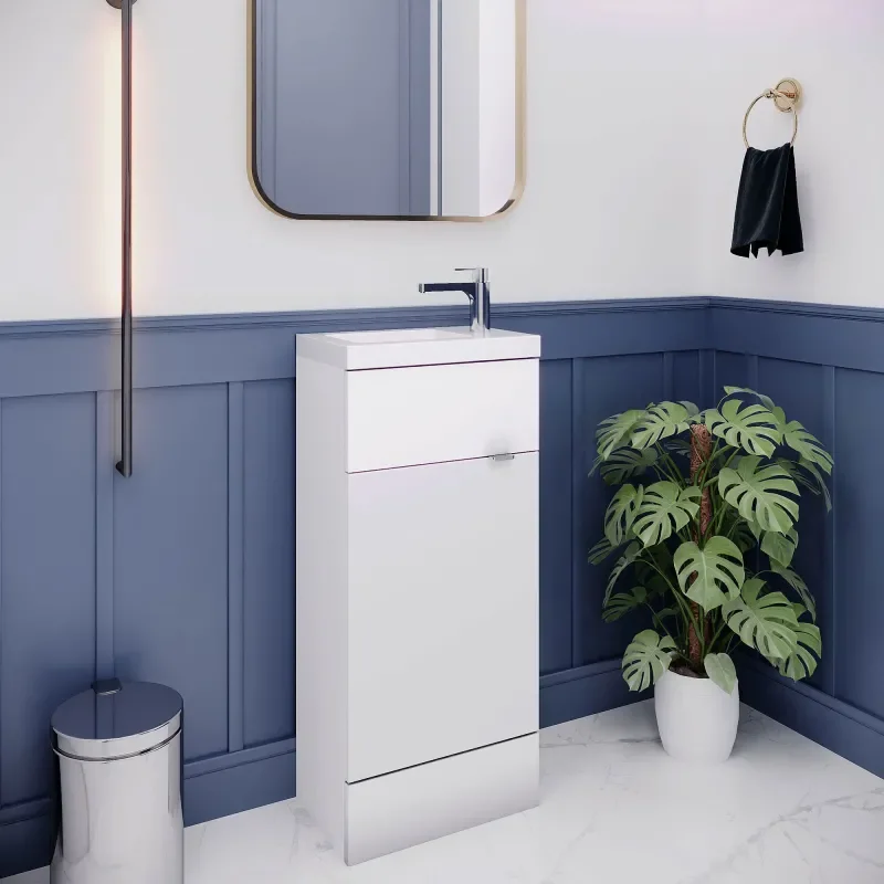 400mm Compact Slimline Vanity Unit & Basin