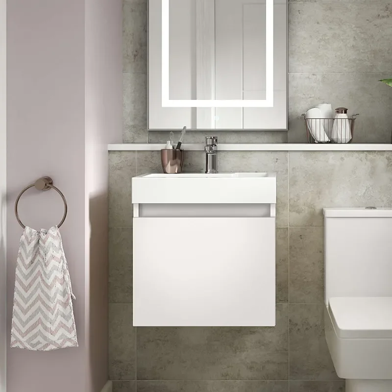 Merit 500 Single Door Wall Hung Vanity unit and Basin
