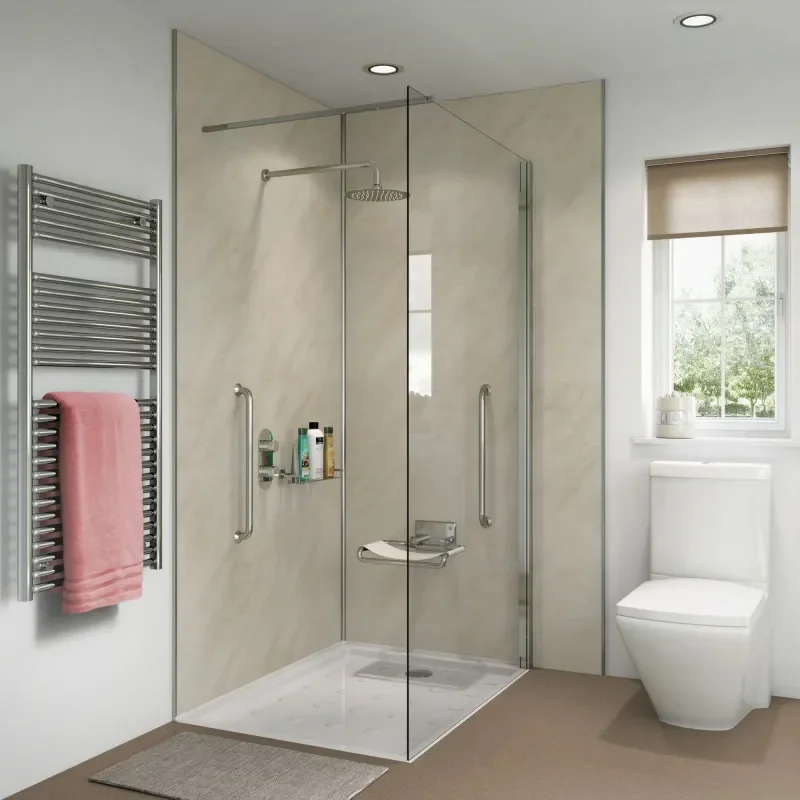 IDS ShowerWall Panels IVORY MARBLE Gloss