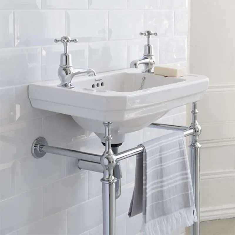 Victorian Basin 56cm and chrome Washstand
