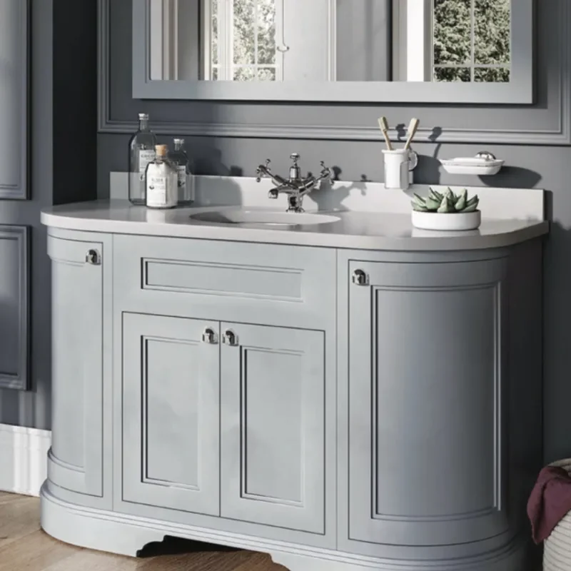 Freestanding 134 Curved Vanity Unit with doors