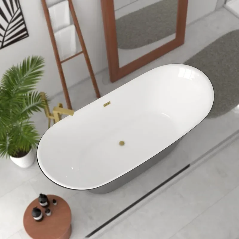 Floorstanding Bow Bath in bath above view