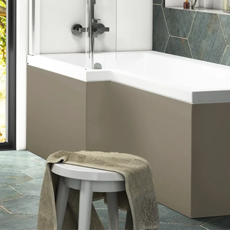 Pemberton L shape Left Hand Shower Bath Gold