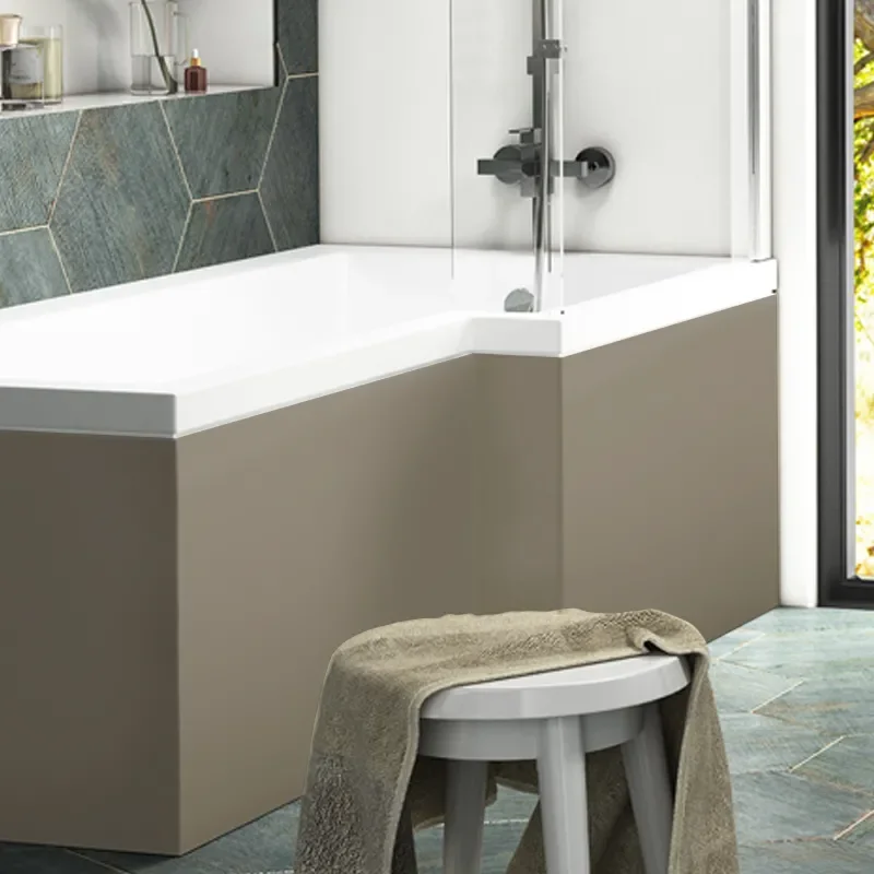 Pemberton L shape Right Hand Shower Bath Gold