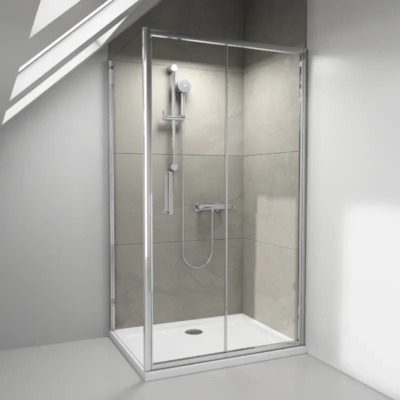 RADIANT 1900MM SHOWER DOOR SLIDING 1000 WITH SIDE PANEL