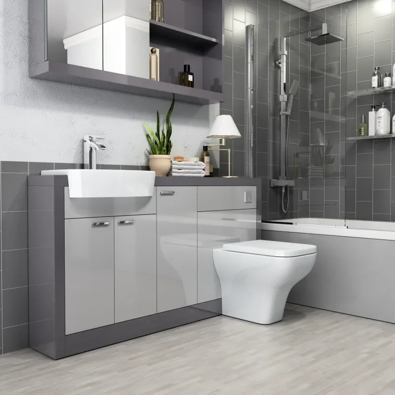 Extra Product Image For Grove Straight Bath Suite Platinum Grey Bath 1