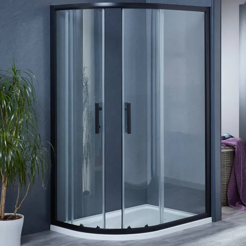 Bentley Black Offset Quadrant Shower Enclosure 800