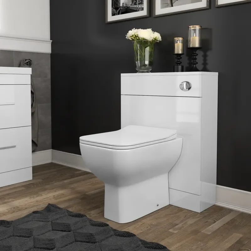 Bathroom Suite Back to Wall White Unit