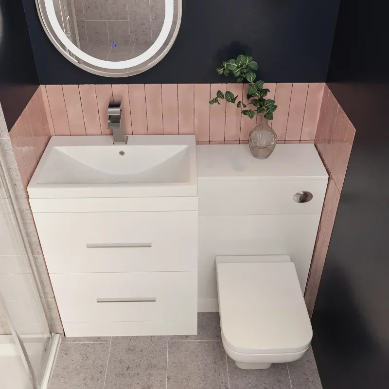 Bathroom corner shower cubicle in chrome