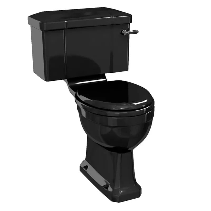 Burlington Traditional Jet Black Close Coupled Toilet