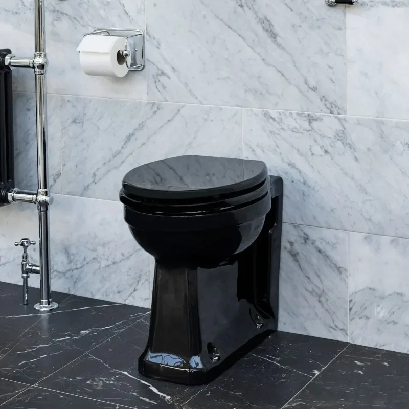 Burlington Traditional Jet Black Back to Wall Toilet