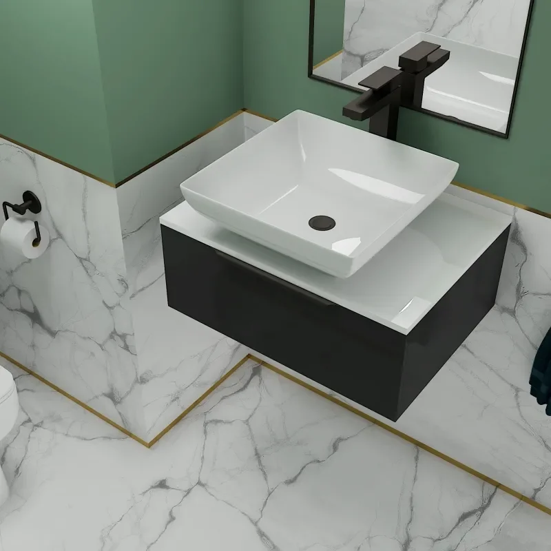 Jivana 600 Wall Countertop Vanity Unit Grey