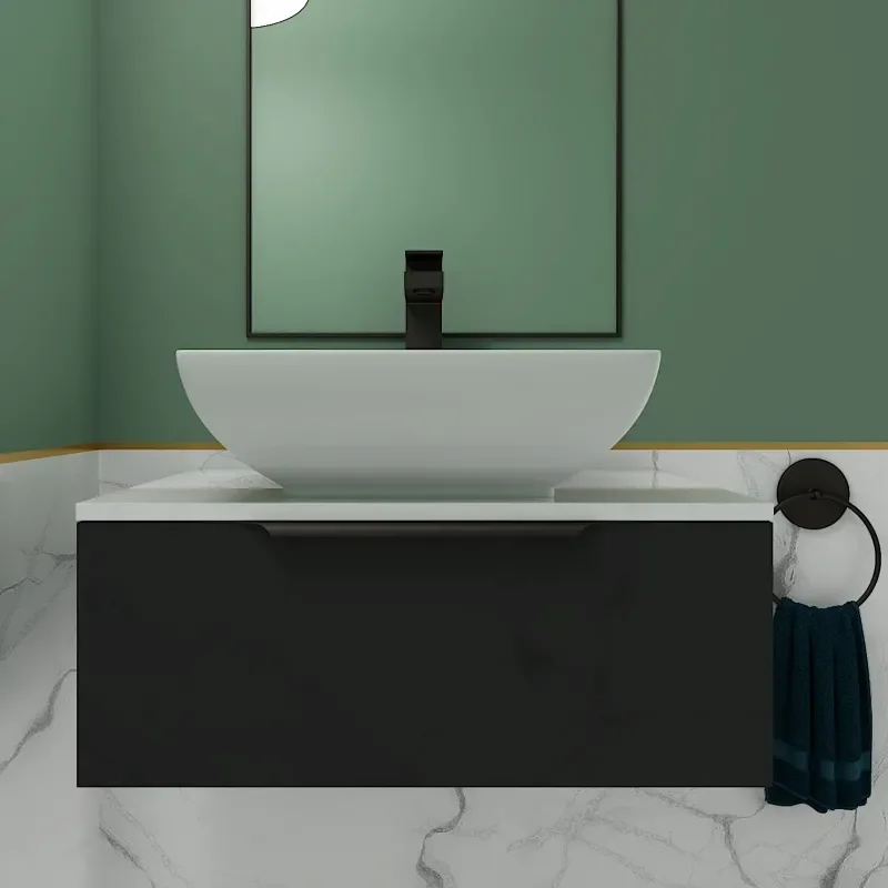 Jivana 600 Wall Countertop Vanity Unit Grey
