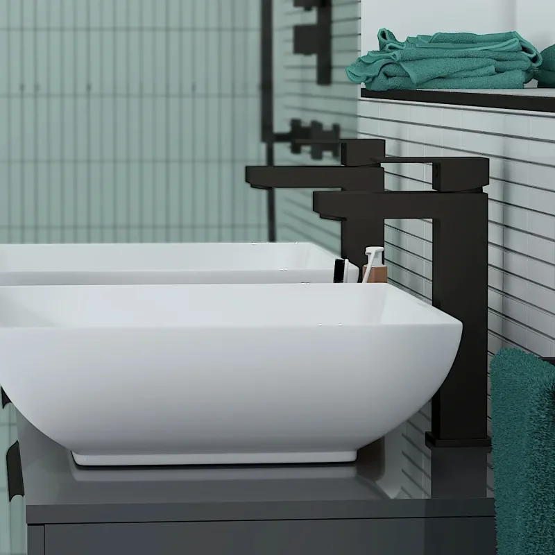 Jivana 1200 Wall Double Countertop Vanity Unit Grey