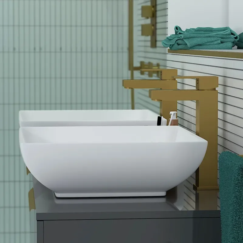 Close-up image of Jivana Gold Mono Mixer Basin Tap