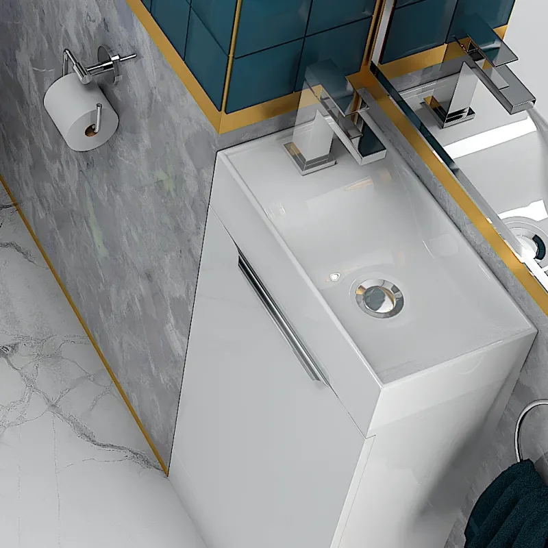 Jivana 410 White Cloakroom Sink Unit