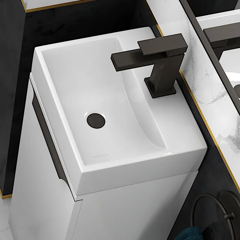 Jivana 325 White Basin Cabinet WC Toilet Unit