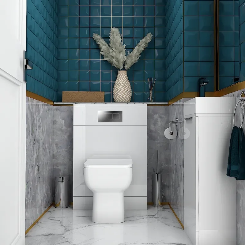 Jivana 410 White Sink Cabinet WC Toilet Unit
