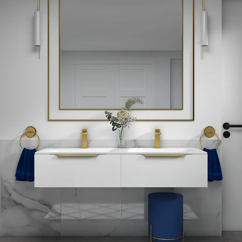 Jivana 1200 Wall Twin Vanity Unit White