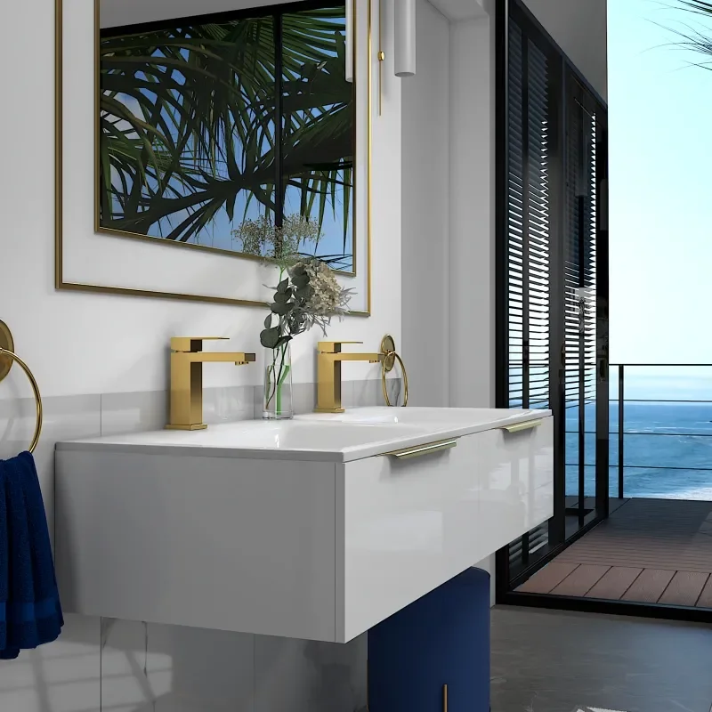 Jivana 1200 Wall Twin Vanity Unit White