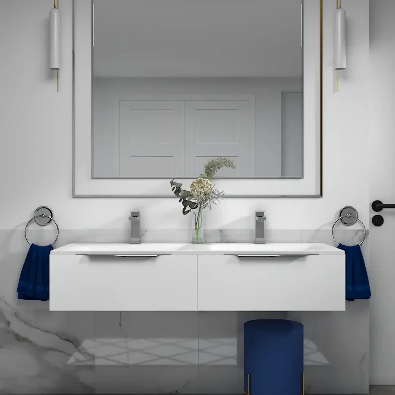 Jivana 1200 Wall Twin Vanity Unit White