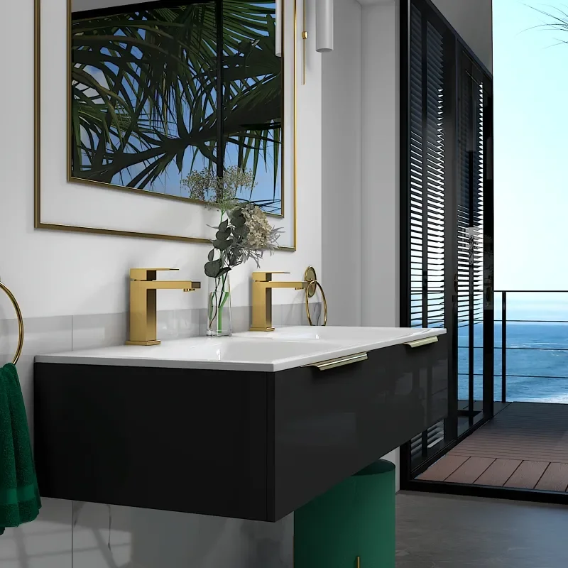 Jivana 1200 Wall Double Vanity Unit Grey