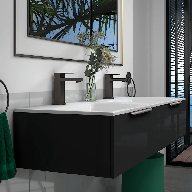 Extra Product Image For Jivana Wall Twin Vanity Unit White 2