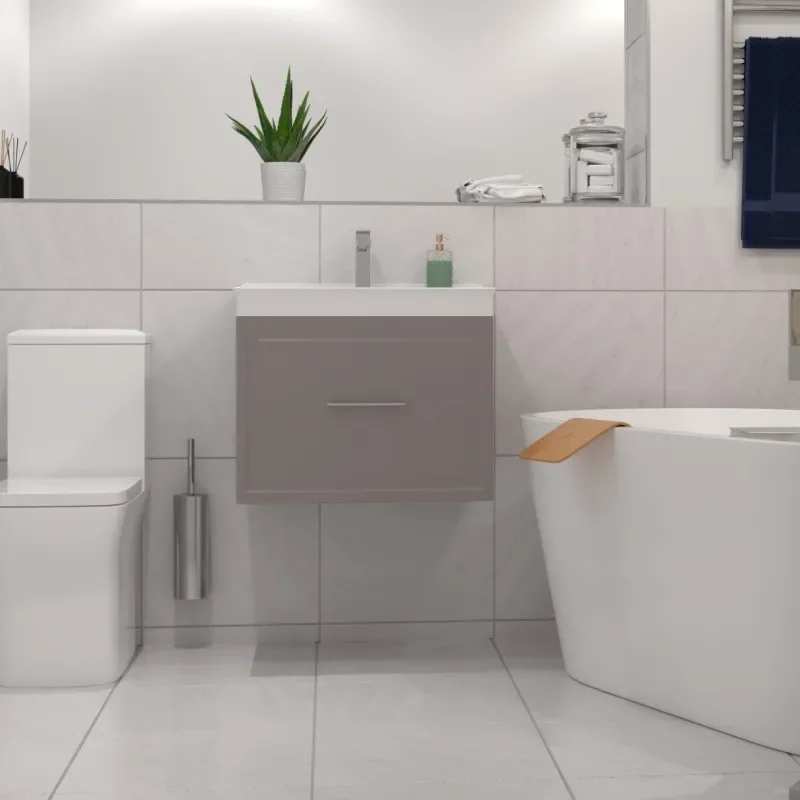 Chester 600 Wall Sink Unit Cashmere
