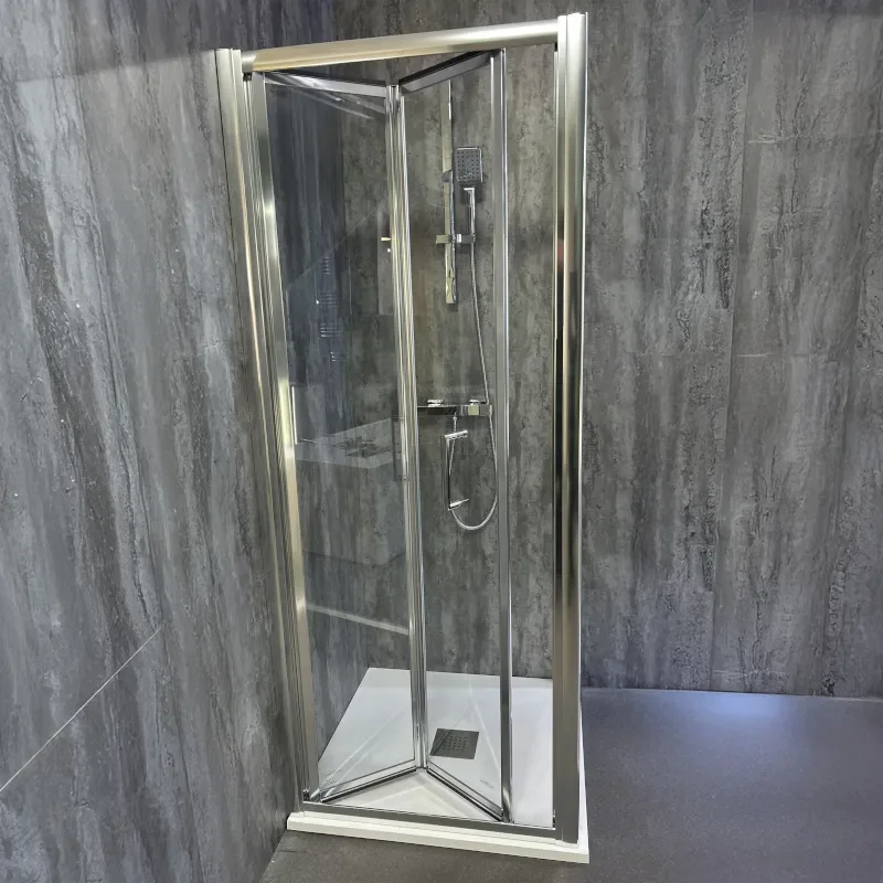 Showroom Lifestyle Image for Radiant Deluxe Bifold 800mm Shower Enclosure: Optional Tray and Side Panel, 1900mm Height