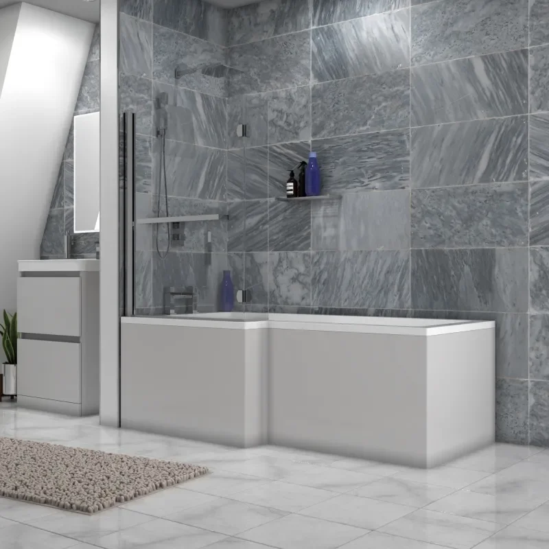 Large Shower Bath in Grey 