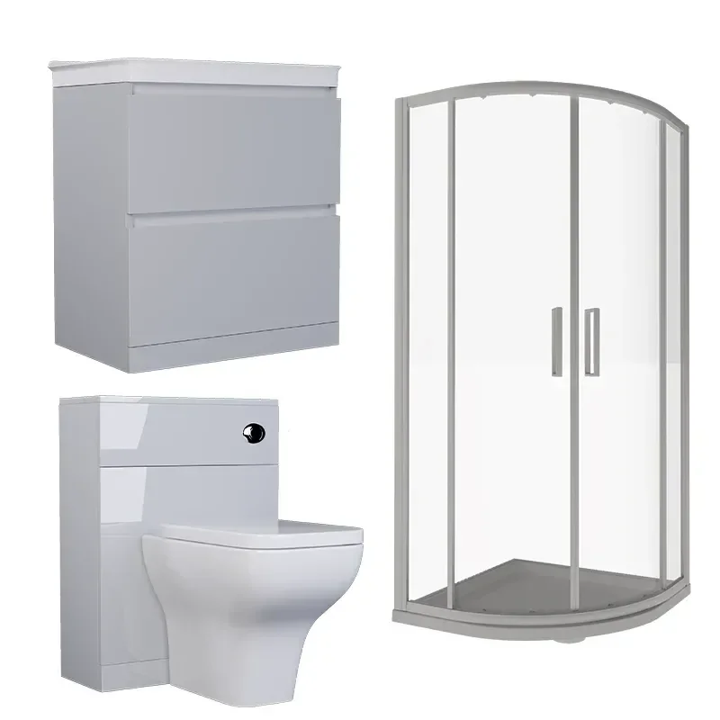 Ashford 800 Grey Basin Unit BTW Toilet Quad Shower