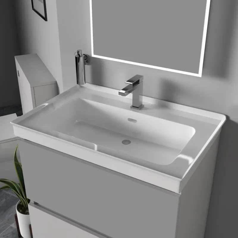 High Quality Ceramic Basin with Grey Vanity Unit 