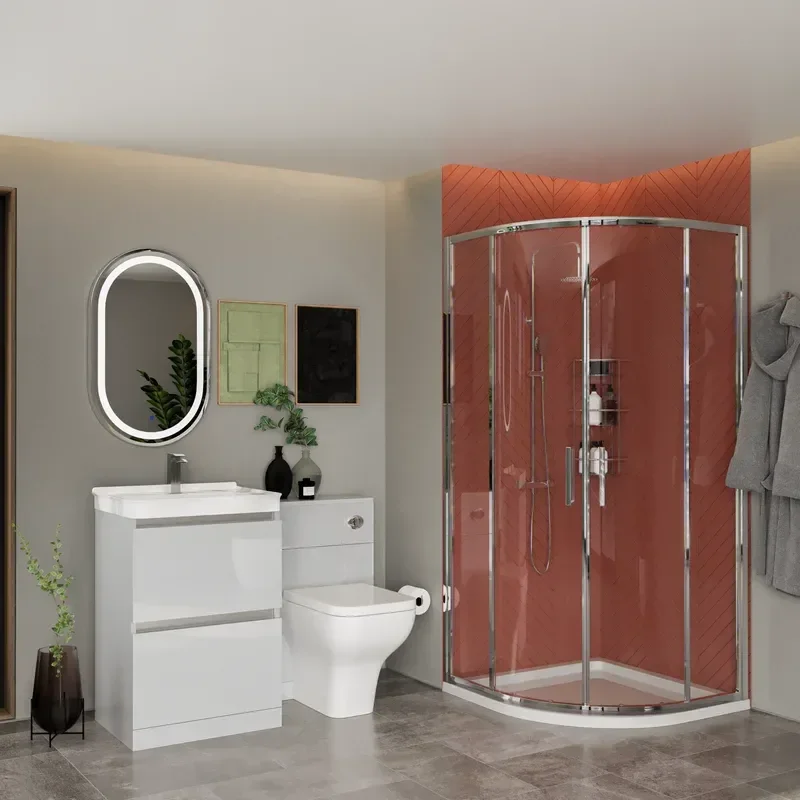 Ashford 600 Grey Basin Unit BTW Toilet Quad Shower