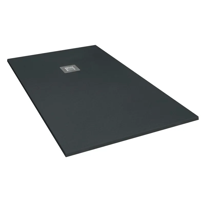 Angled View of Giorgio 2 Black Slate Shower Tray