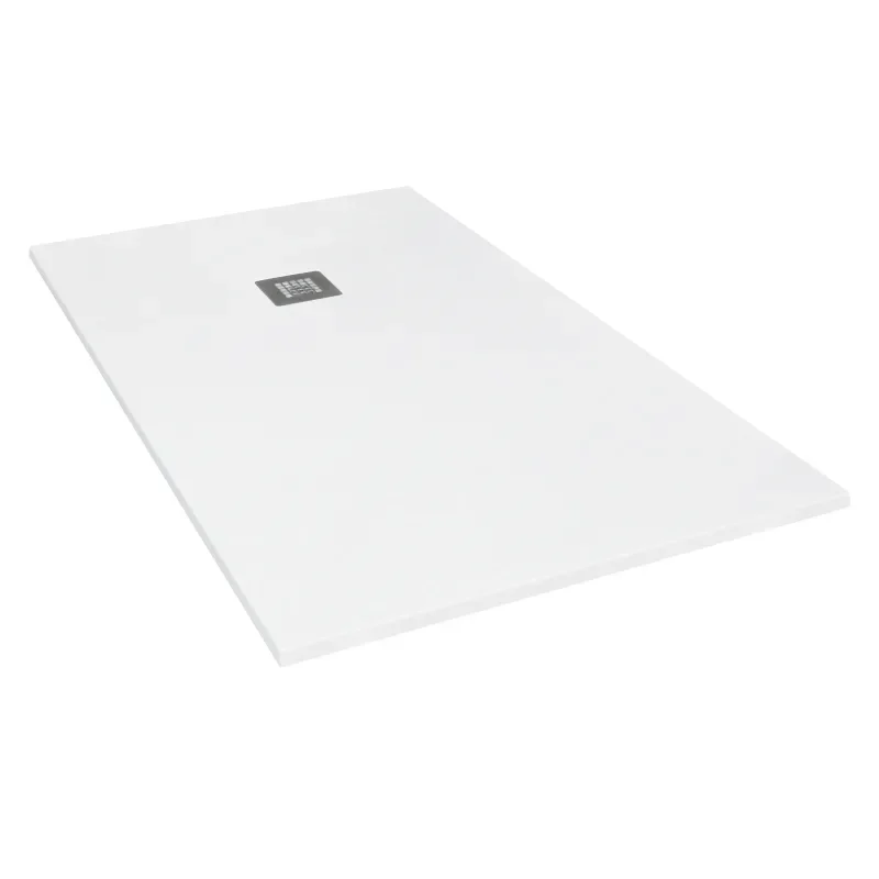 Angled View of Giorgio 2 White Slate Shower Tray