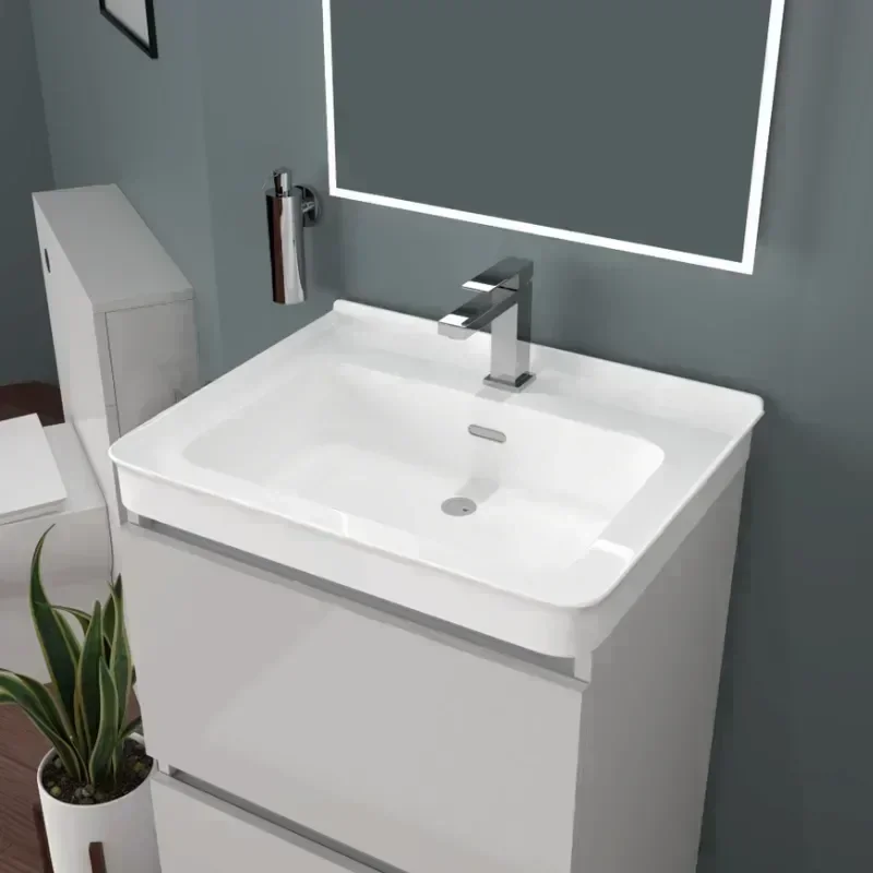 Ashford 600 Grey Bath Suite Basin Unit BTW Toilet