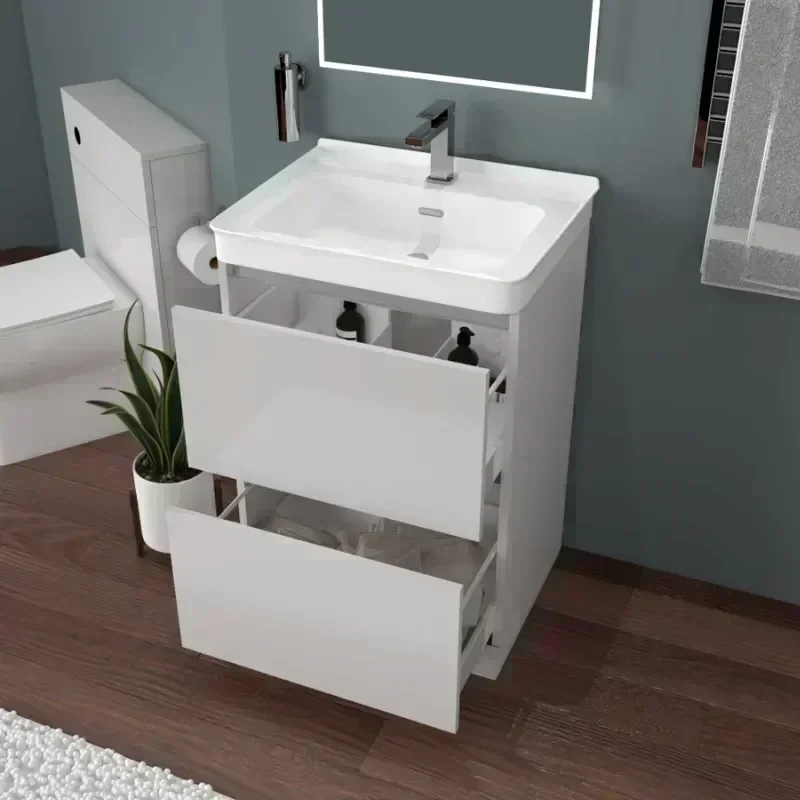 Ashford 600 Grey Bath Suite Basin Unit BTW Toilet