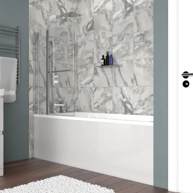 Light Grey Straight Shower Bath