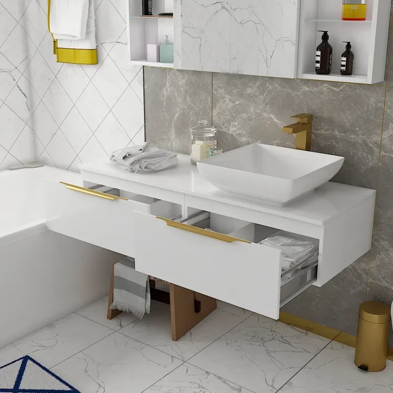 Jivana Suite Straight Bath 1200 White Basin Unit Wall Hung Toilet