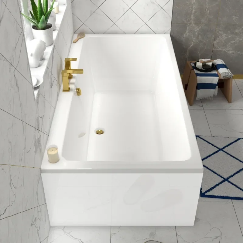 Jivana Suite Straight Bath 1200 White Basin Unit Wall Hung Toilet
