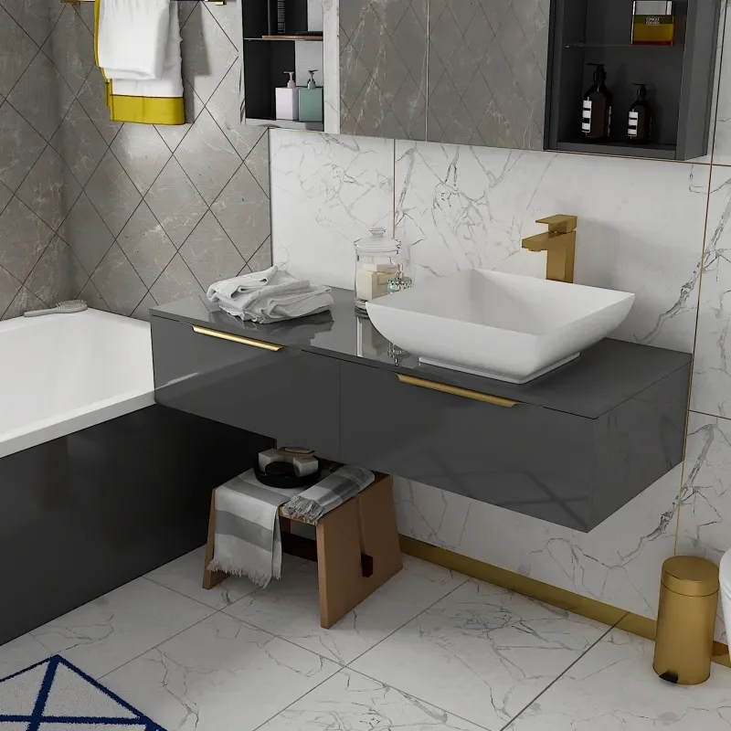 Jivana Suite Straight 1700 Bath 1200 Grey Vanity Wall Hung Toilet