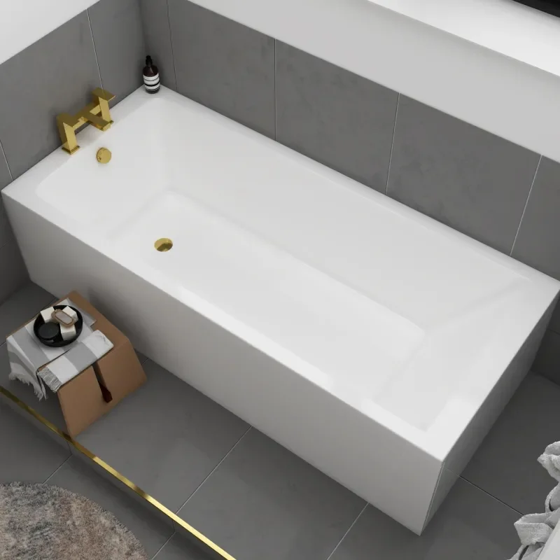 Jivana Suite Straight Bath 600 White Sink Unit Back To Wall Toilet