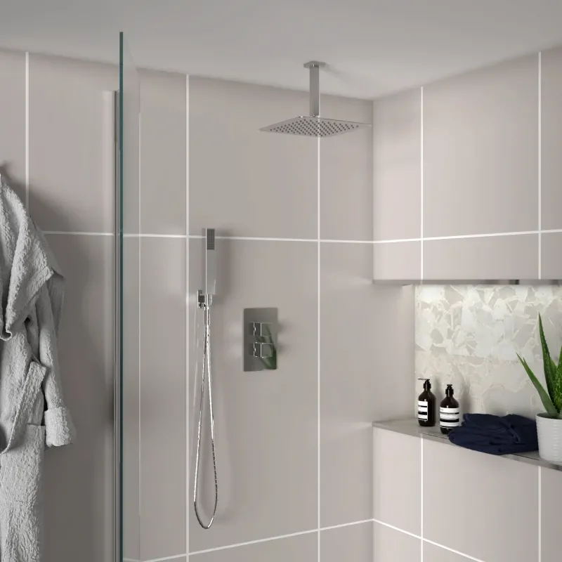 Ribble Square Chrome Shower Head Ceiling