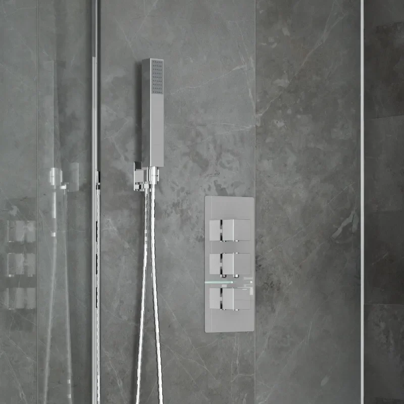 Product Image for Ribble 2 Outlet Shower Set with Fixed Head, Wall Arm, Handset & Bracket