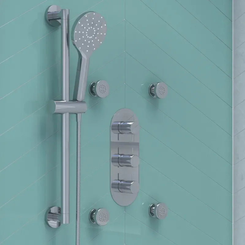 Tweed 3 Outlet Wall Shower Set Head Handset Bath Filler